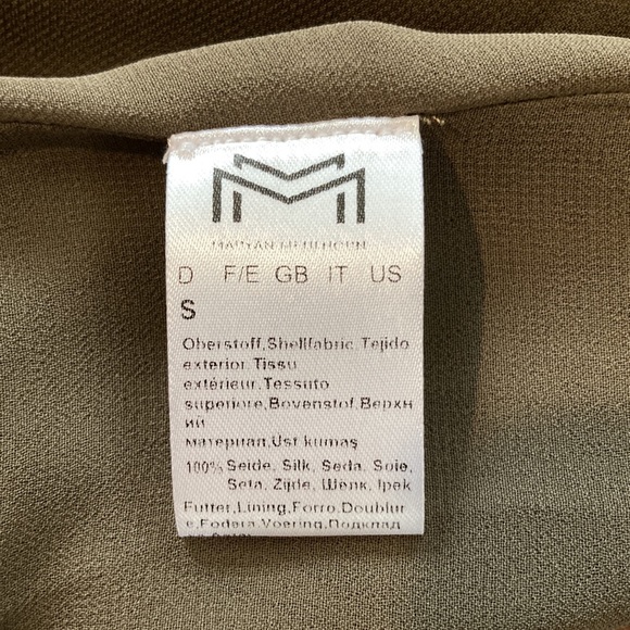 Maryan Mehlhorn dress 100% silk olive green dress size S - Picture 7 of 10
